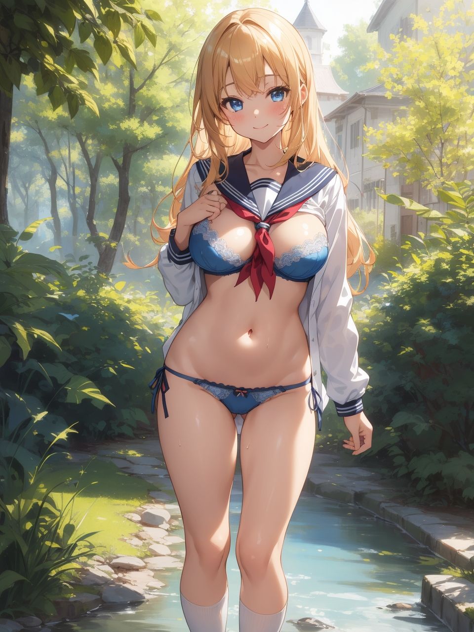 セーラー服が似合う美少女〜AIイラスト集〜 サンプル2ページ目