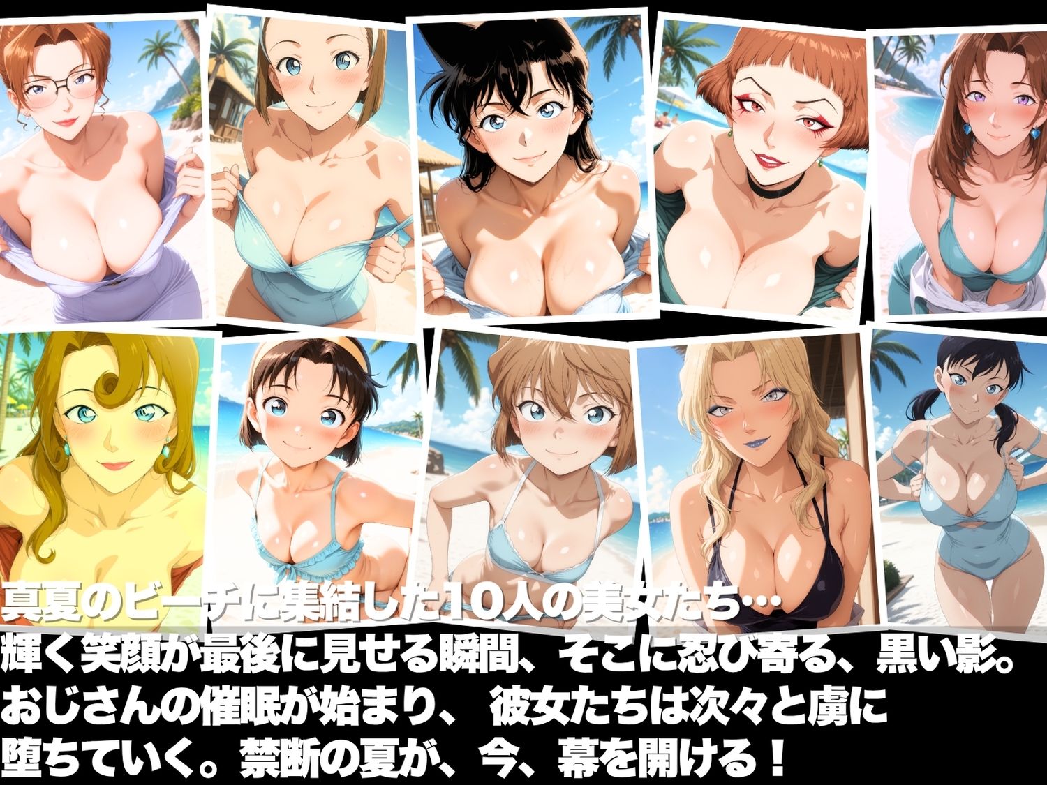 真夏の海辺で堕ちて 〜おじさんの虜になって妊娠するまで〜 名探偵コ●ン編 サンプル1ページ目