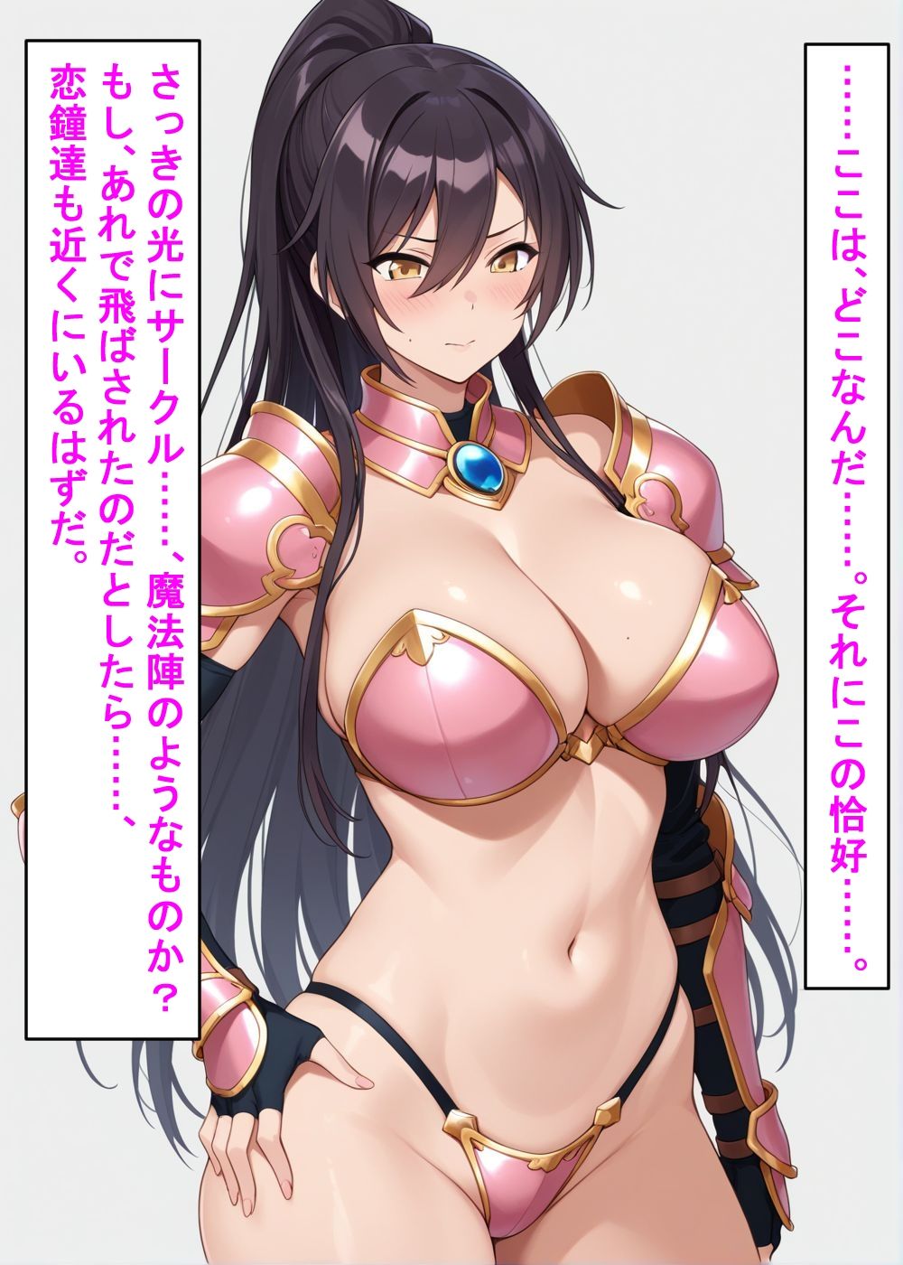 【敗北】ビキニアーマーのアイドル4人が異世界でヤられる話【白〇咲耶・田〇摩美々・月〇恋鐘・幽〇霧子】 サンプル8ページ目