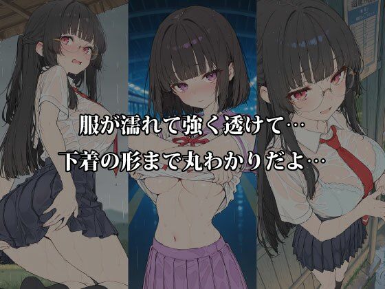【濡れ透け特化】初夏豪雨×満員電車×駅雨宿り 制服強透け＆密着 サンプル2ページ目