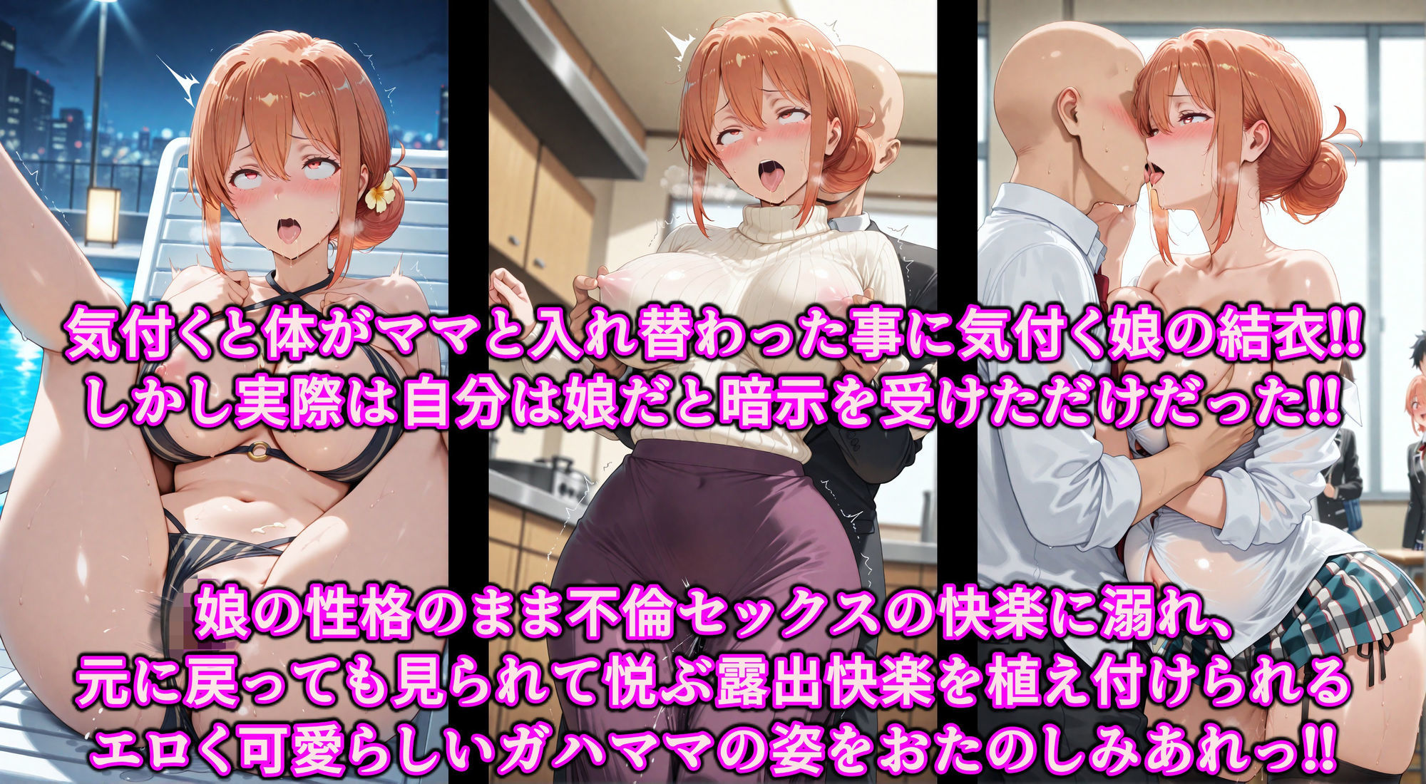 催淫暗示で頭の中を思い通り♪体は人妻！心は娘！？と思い込んだ不倫妻♪認識イジられ変態露出狂に性癖開発 サンプル1ページ目