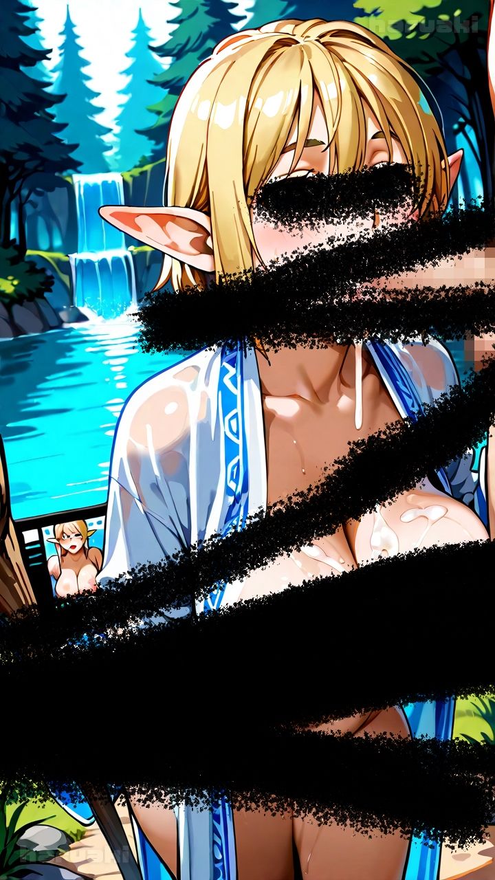 【AIアニメ巨乳美女写真集】Vol.9 ゲームの中で金髪爆乳エルフになってエロエロ性活 サンプル2ページ目
