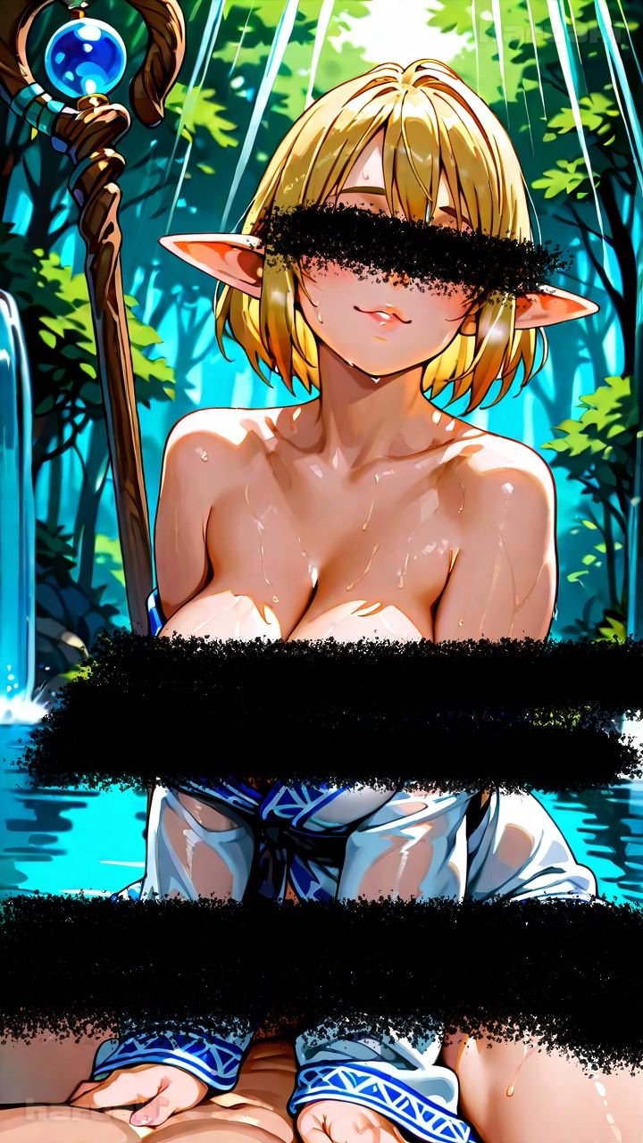 【AIアニメ巨乳美女写真集】Vol.9 ゲームの中で金髪爆乳エルフになってエロエロ性活 サンプル4ページ目