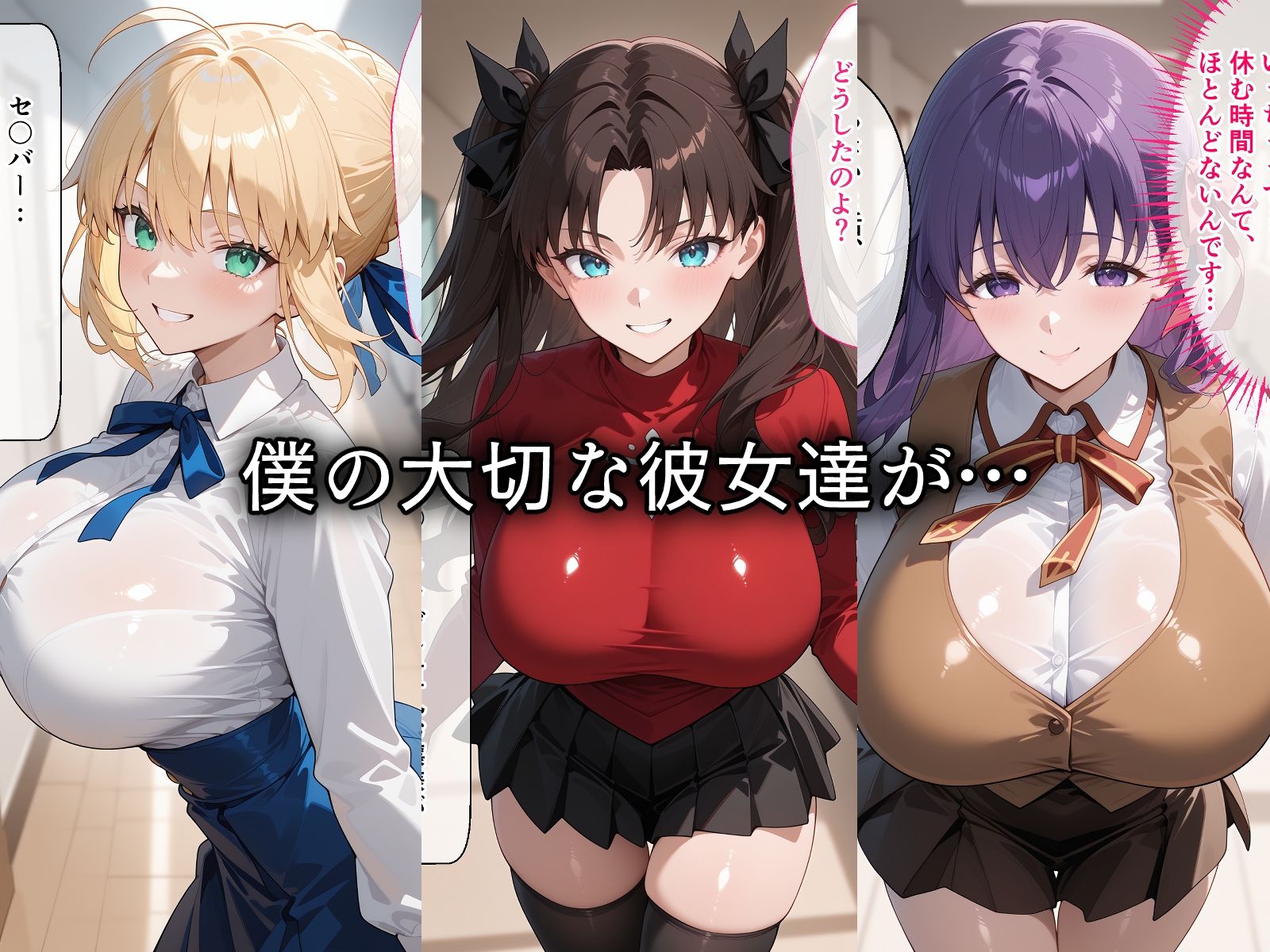 寝取られた聖杯戦争の巨乳ヒロインたち〜催〇アプリで種付け完了 サンプル1ページ目