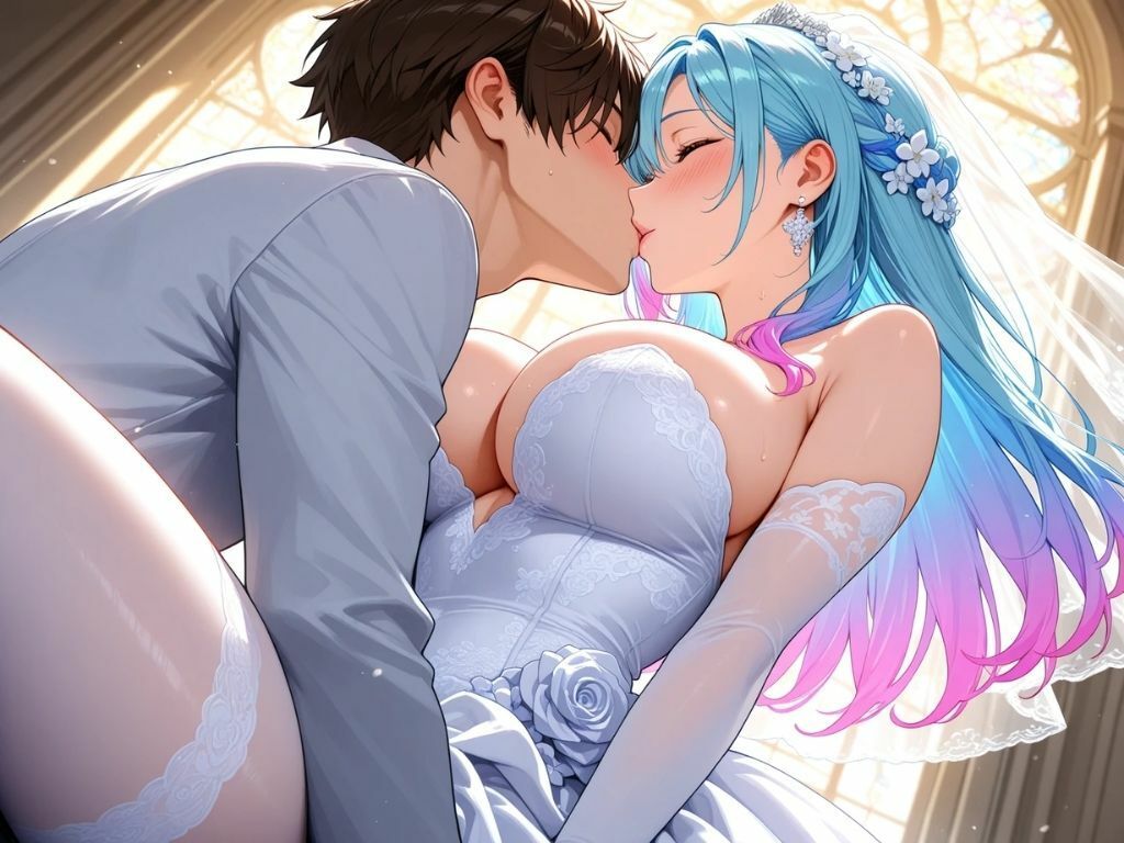 ウェディングドレスの花嫁で、ひとぬきっ サンプル2ページ目
