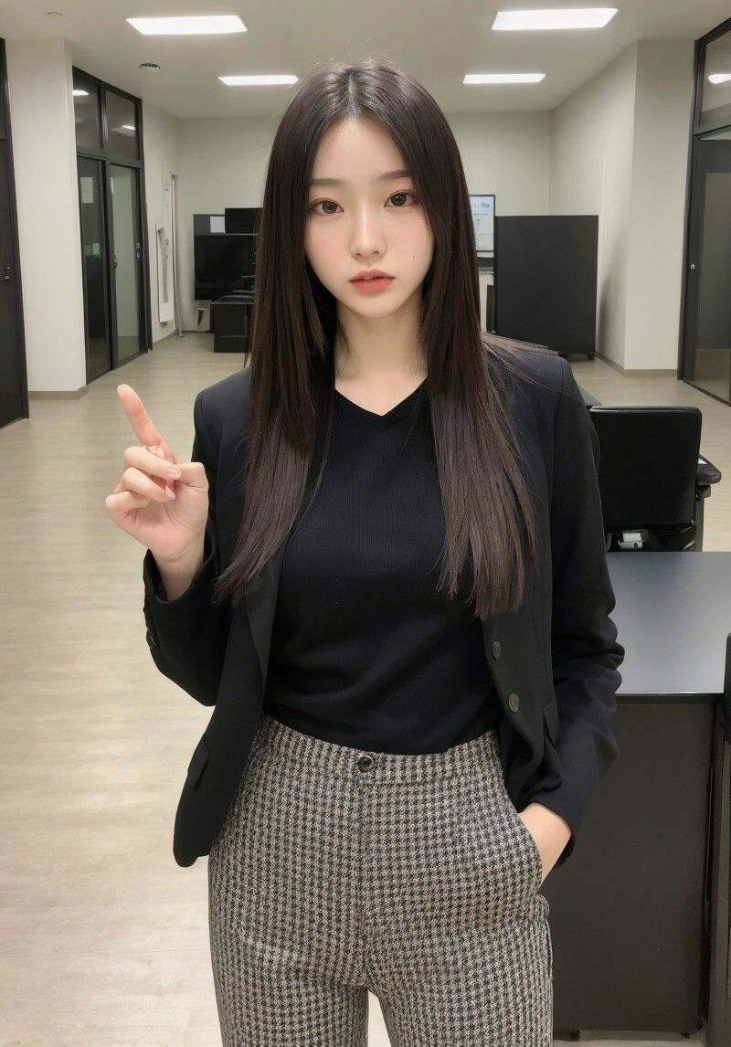 クール秘書シリーズ1  冷たい視線で見下す美人秘書  黒スーツ×無表情で立つ姿が刺さる205枚【AIグラビア写真集】 サンプル7ページ目