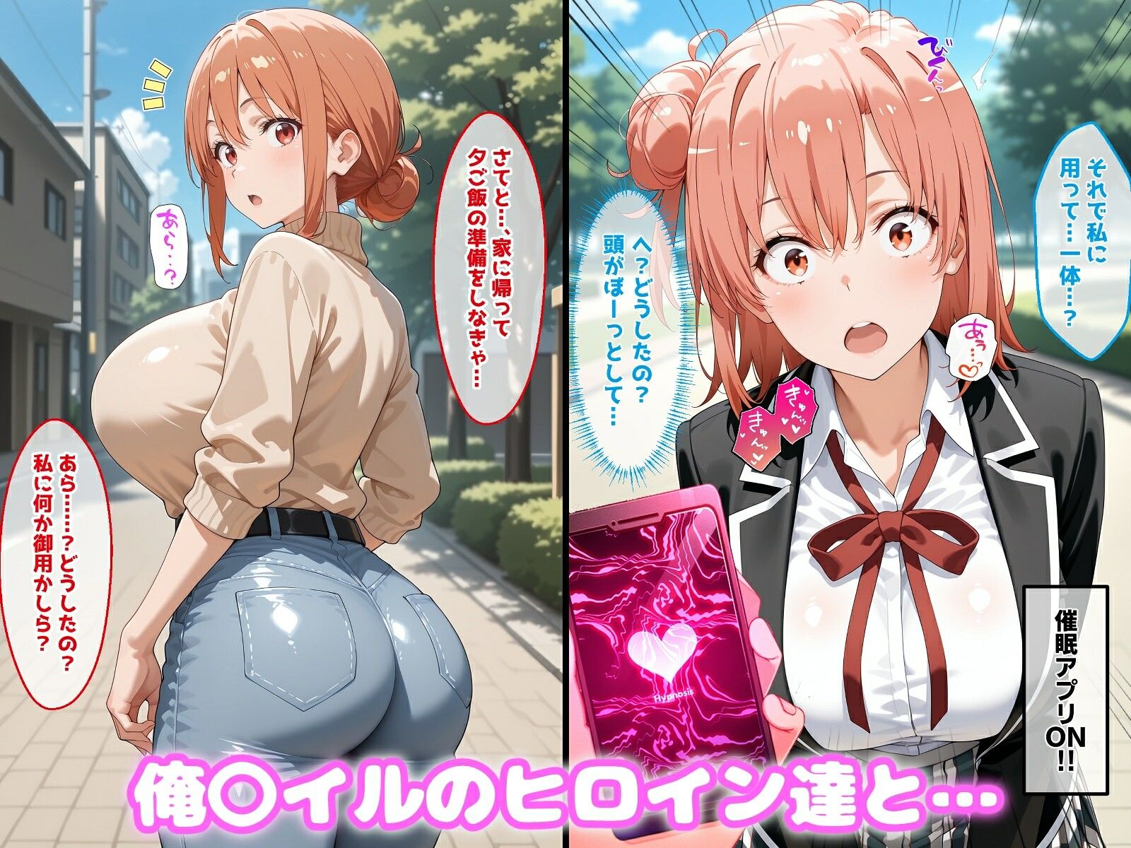 〇眠アプリで妊娠孕ませ  俺〇イルのヒロインたちと膣内射精えっちする話 サンプル1ページ目