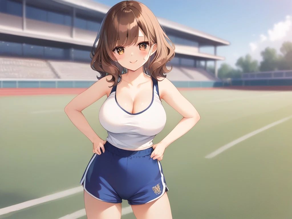 陸上女子とセーラー服女子 サンプル1ページ目