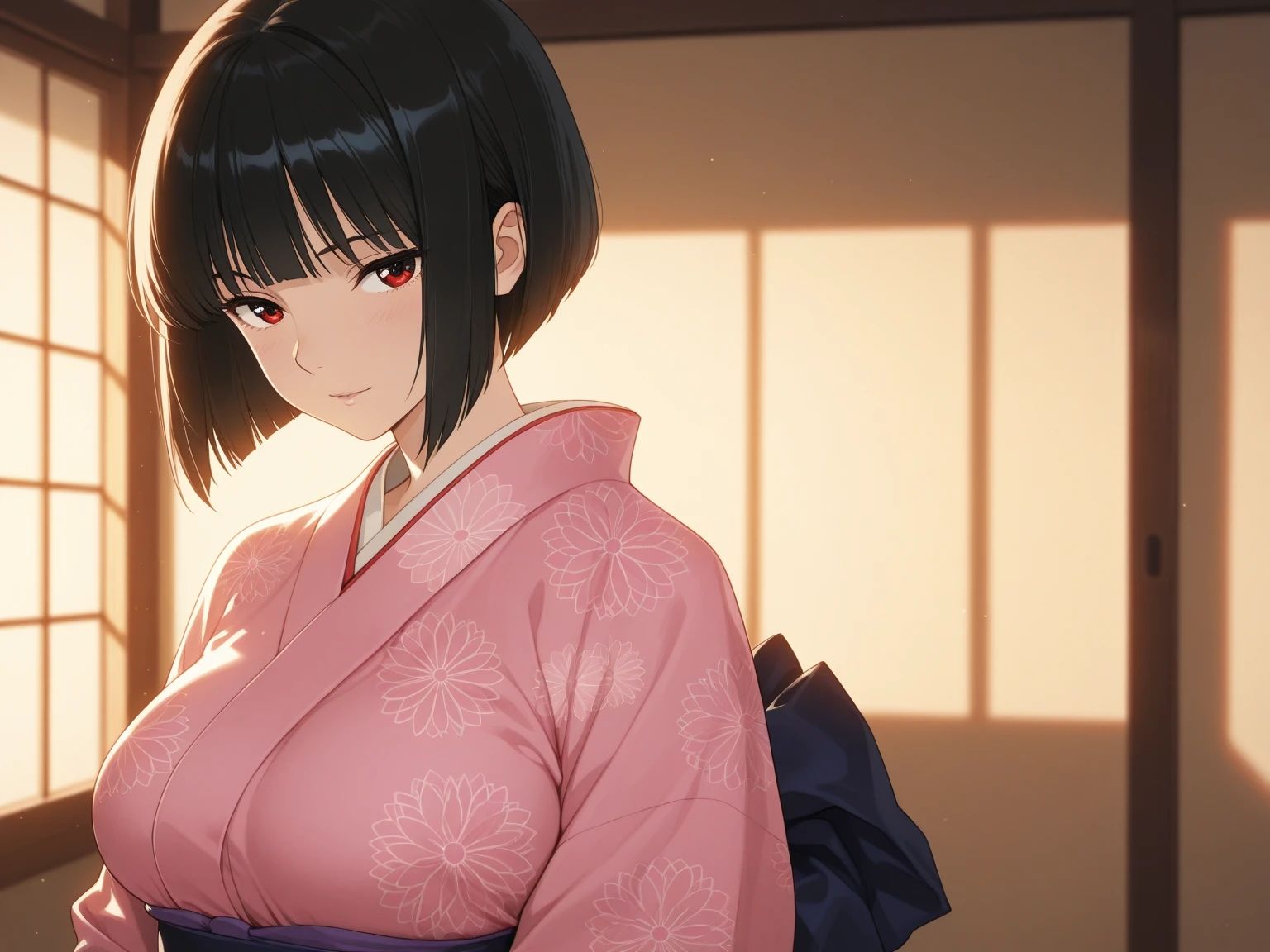 黒髪ボブスタイルOLと青髪清掃員女子と黒髪ボブスタイル着物女子 サンプル5ページ目