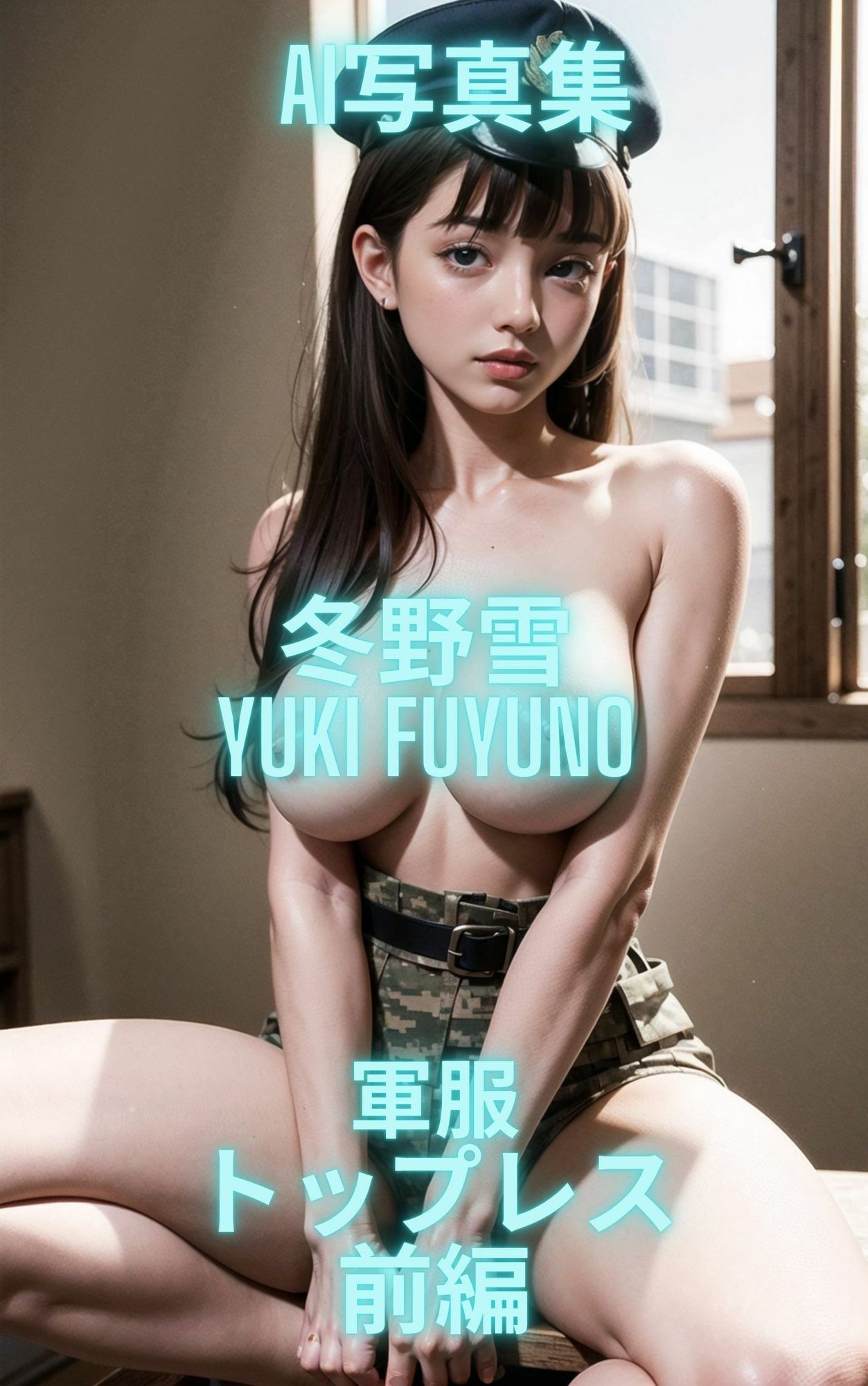 AI写真集 冬野雪 Yuki Fuyuno 軍服トップレス サンプル2ページ目