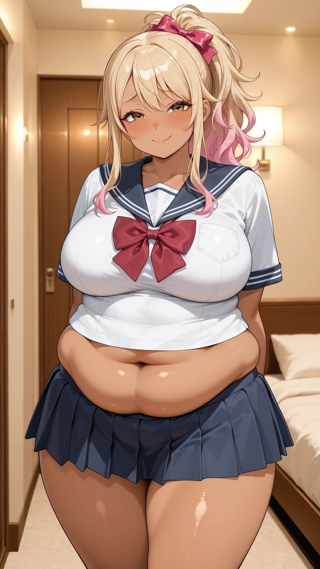 ぽっちゃり黒ギャルと制服ハメ撮り サンプル1ページ目