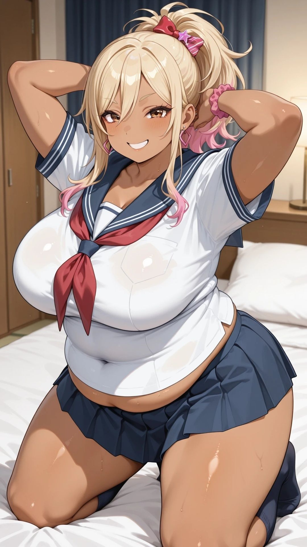 ぽっちゃり黒ギャルと制服ハメ撮り サンプル4ページ目
