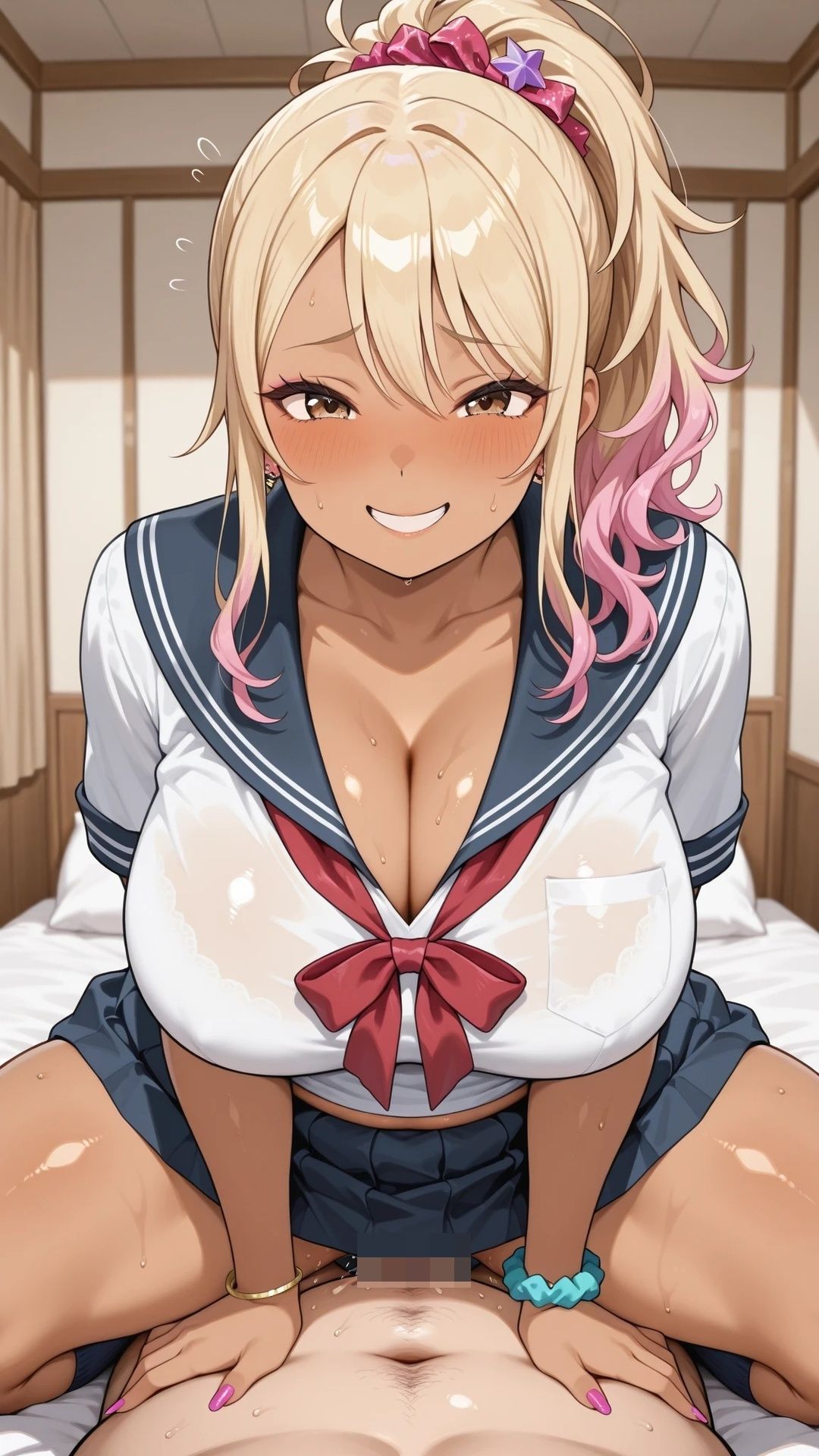 ぽっちゃり黒ギャルと制服ハメ撮り サンプル10ページ目