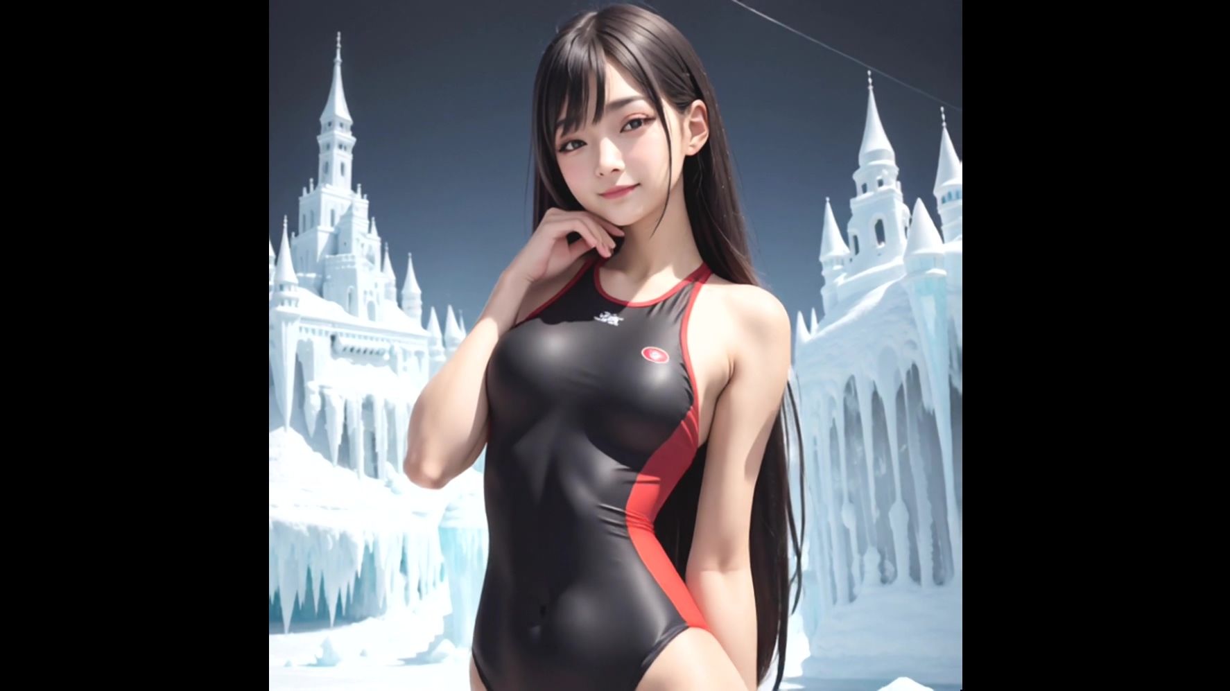 【動画版】競泳水着の彼女【2月】【AIグラビア】 サンプル9ページ目