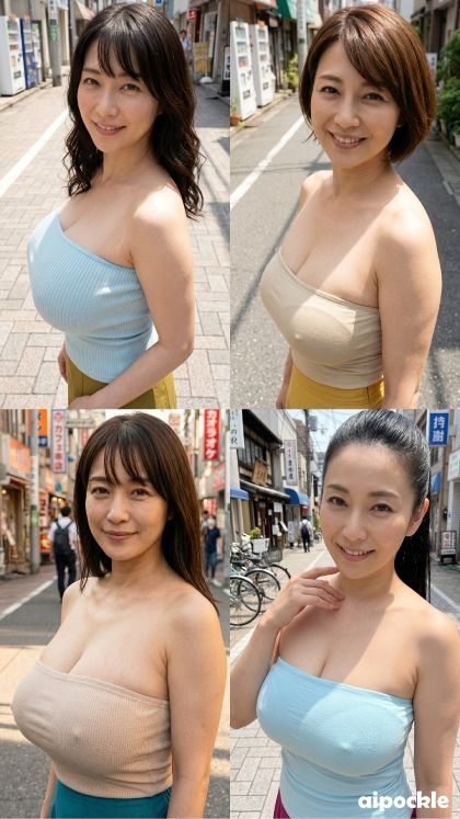 アラフォー熟女の爆乳、徹底的に揉みしだくっ！（路上チューブトップ編） サンプル4ページ目