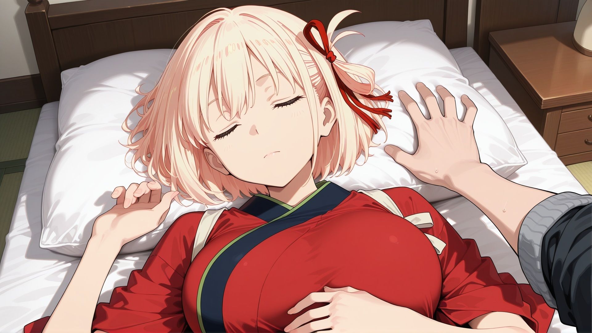 寝ている○○にぶっかけ ちさと編 サンプル4ページ目