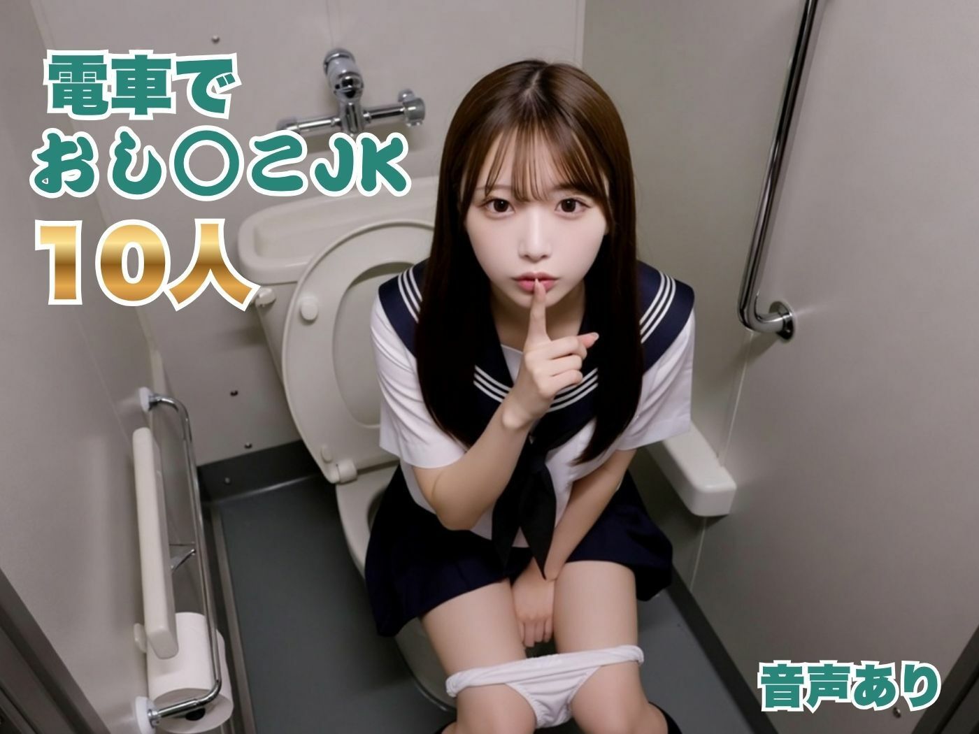 汗だくJK「内緒だよ」電車内で制服脱ぎ捨て！巨乳とデカ尻を汗だくで揺らす30分＋制服JKトイレ10人分音声入り特典 サンプル1ページ目