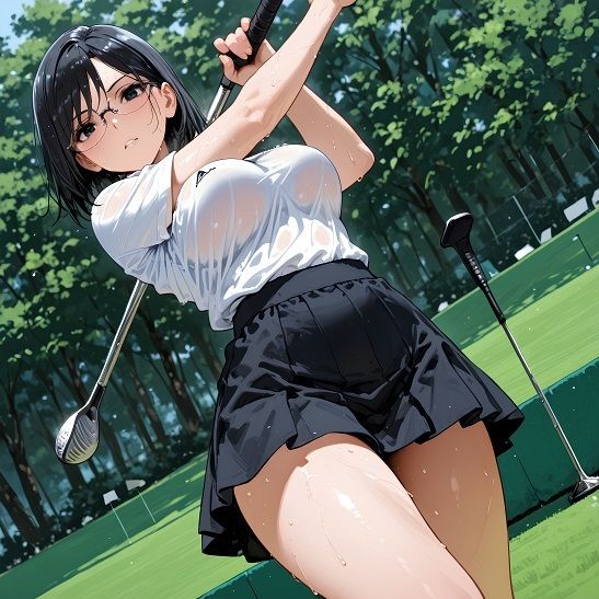 スポーツ女子セクシーイラスト集『女子ゴルフ研修生西園千秋』 サンプル1ページ目