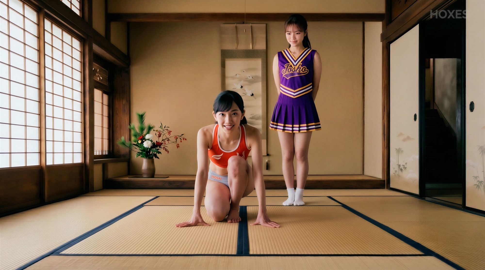 陸上部とチア部 和室の疼き｜シーン1 陸上部編 サンプル1ページ目