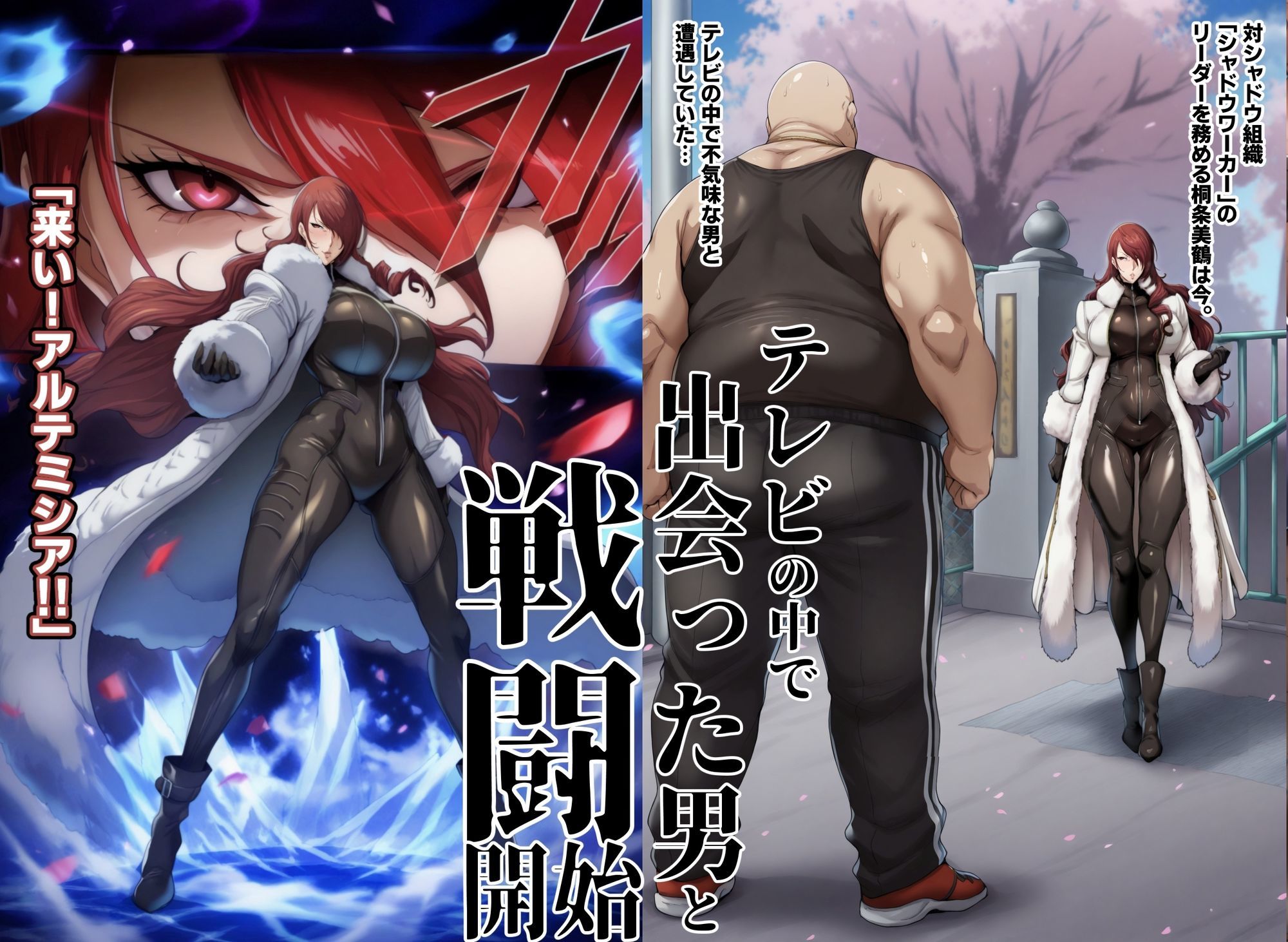 【P4U桐〇美鶴＆山〇風花】テレビの中で男に敗れて… サンプル1ページ目