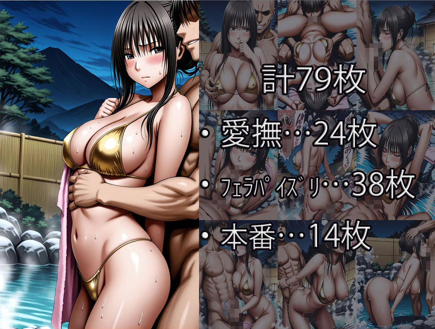 鈴〇彩花・持田〇ずさ・藤浦〇ナタ・南雲〇ゆき【金色ビキニ堕ち】 サンプル2ページ目
