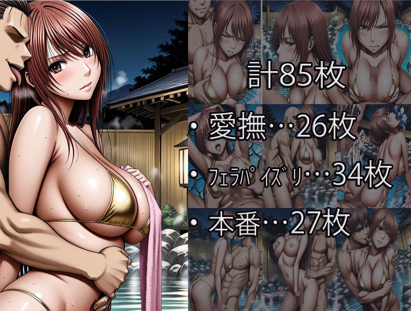 鈴〇彩花・持田〇ずさ・藤浦〇ナタ・南雲〇ゆき【金色ビキニ堕ち】 サンプル4ページ目