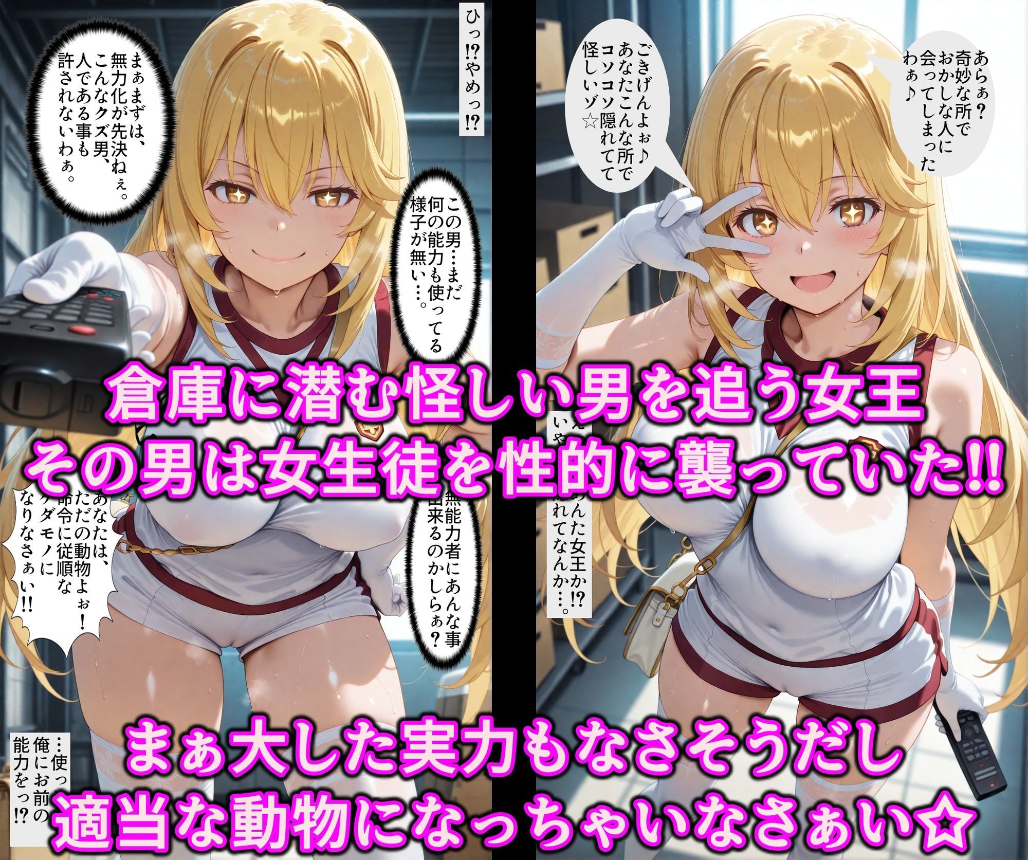 女王を逆洗脳で絶対服従の発情ネコ化！能力反射でエロい体の女王をマゾ洗脳♪何されてもアヘる俺専用の淫乱ペット サンプル2ページ目