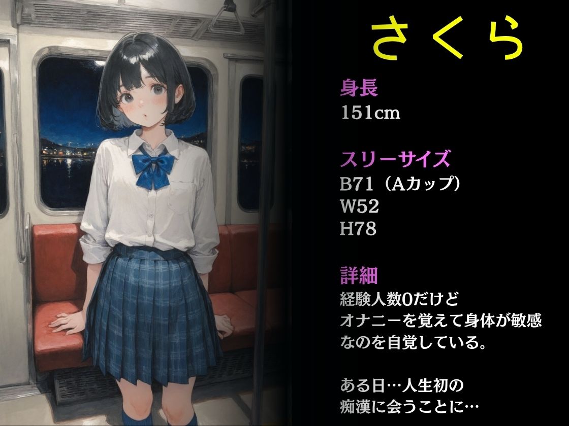 痴●電車  雑魚マンコのJ〇と絶倫サラリーマン サンプル1ページ目