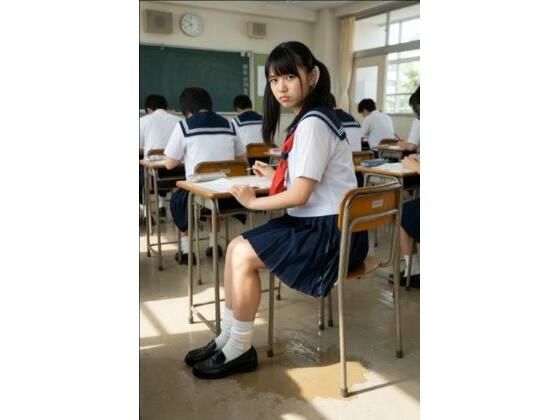 【AI動画】セーラー服の女の子が授業中におもらし