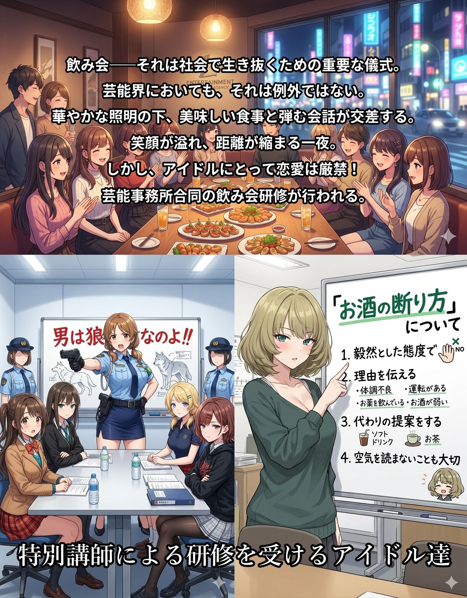 飲み会で喰われるアイドル達 サンプル1ページ目