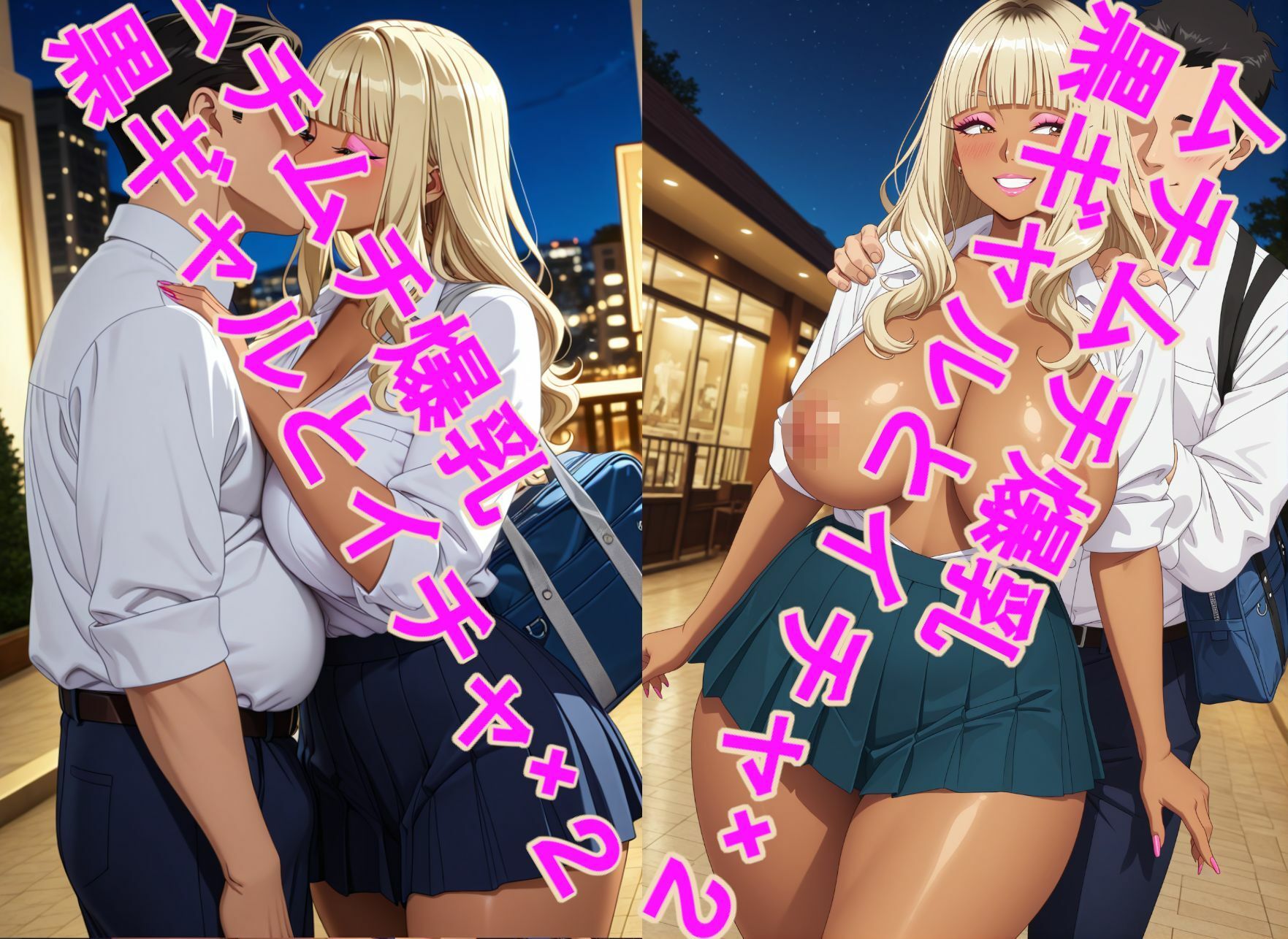 ムチムチ爆乳、黒ギャルJKとイチャイチャエッチな下校 サンプル3ページ目
