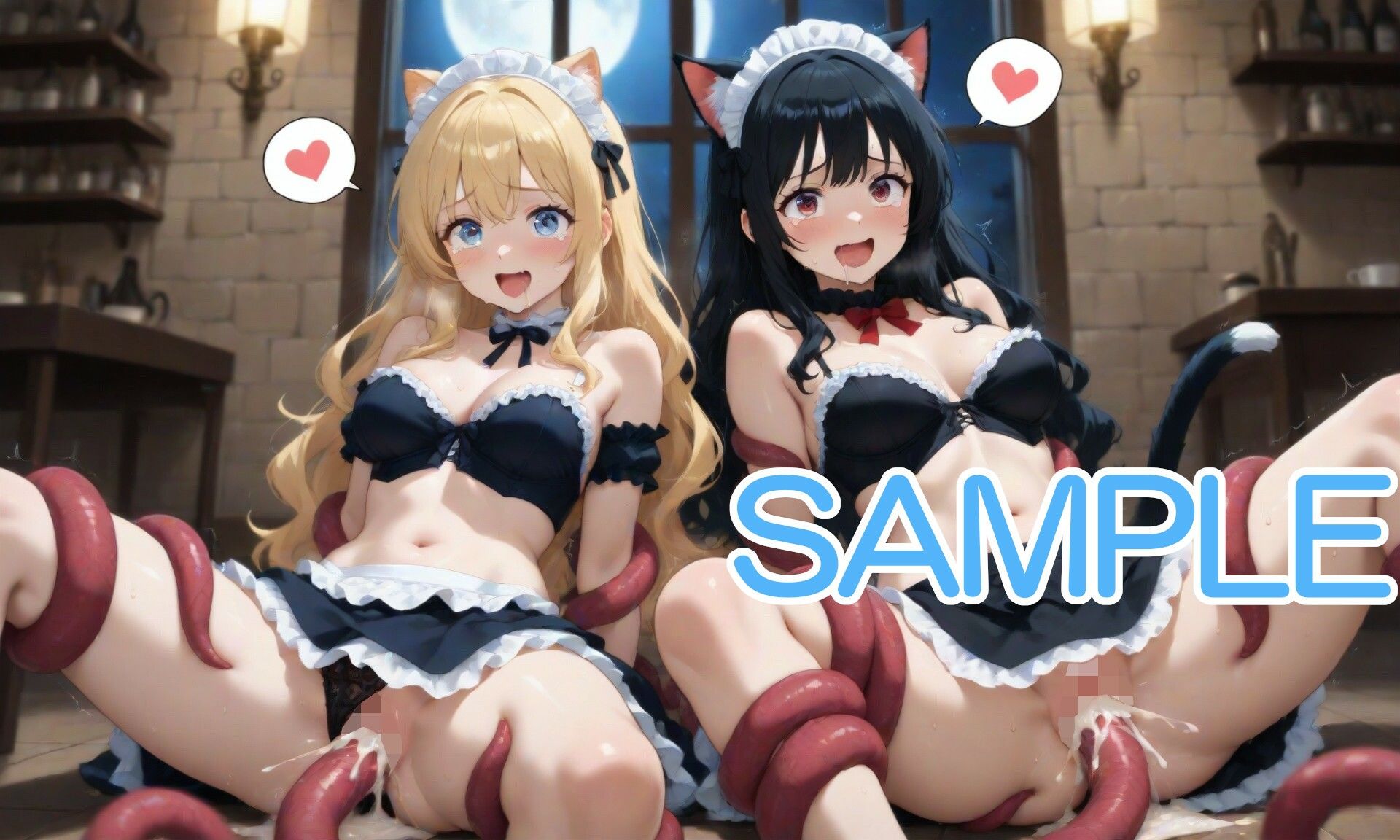 触手と猫耳メイドな女の子 サンプル5ページ目