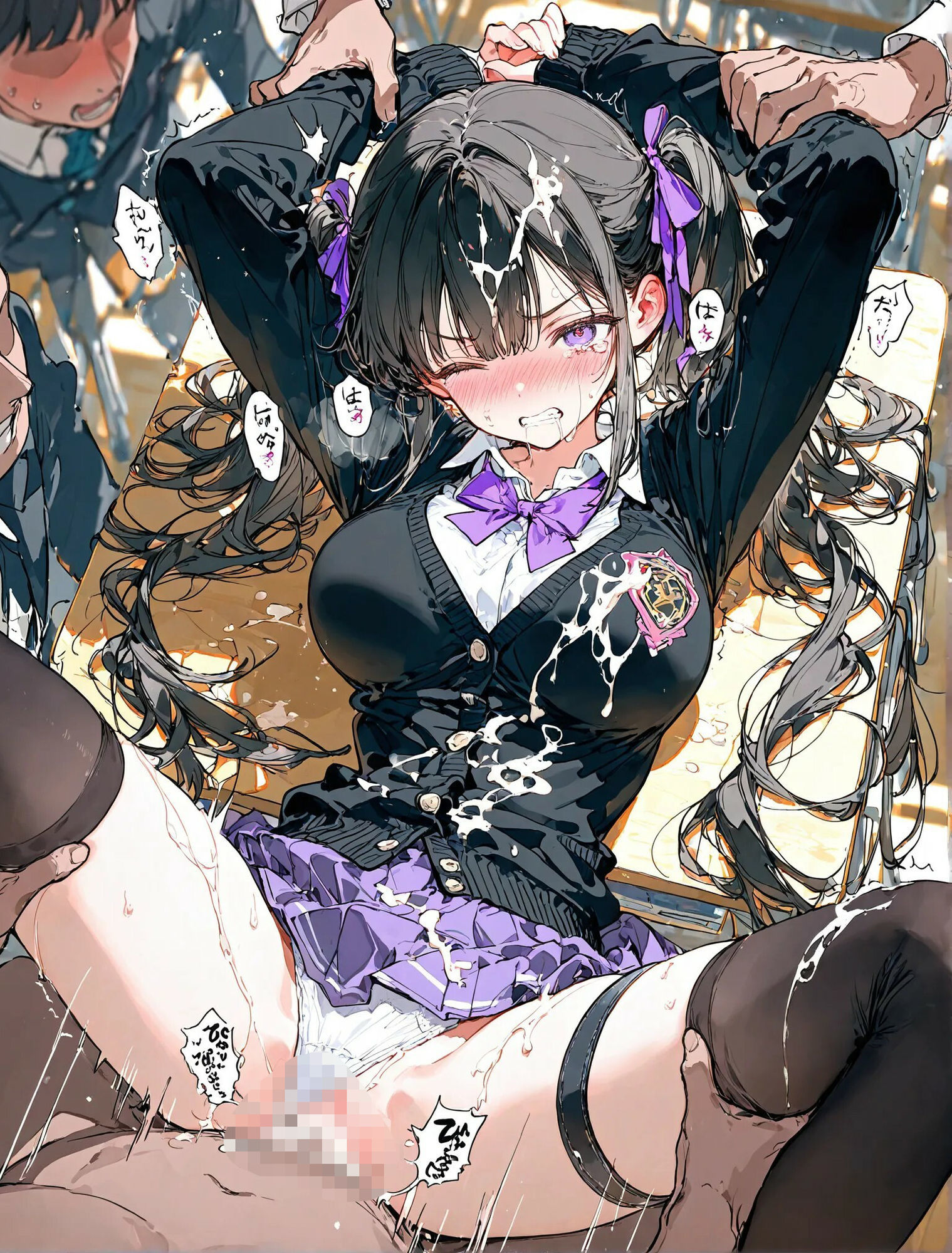 黒髪ツインテJKとSEX サンプル1ページ目