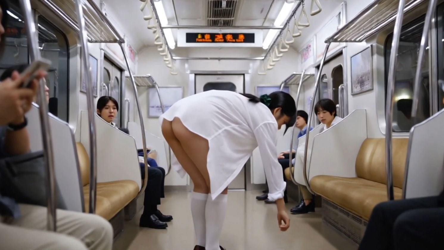 露出女子〇生の冒険3「修学旅行編」電車帰宅 サンプル4ページ目