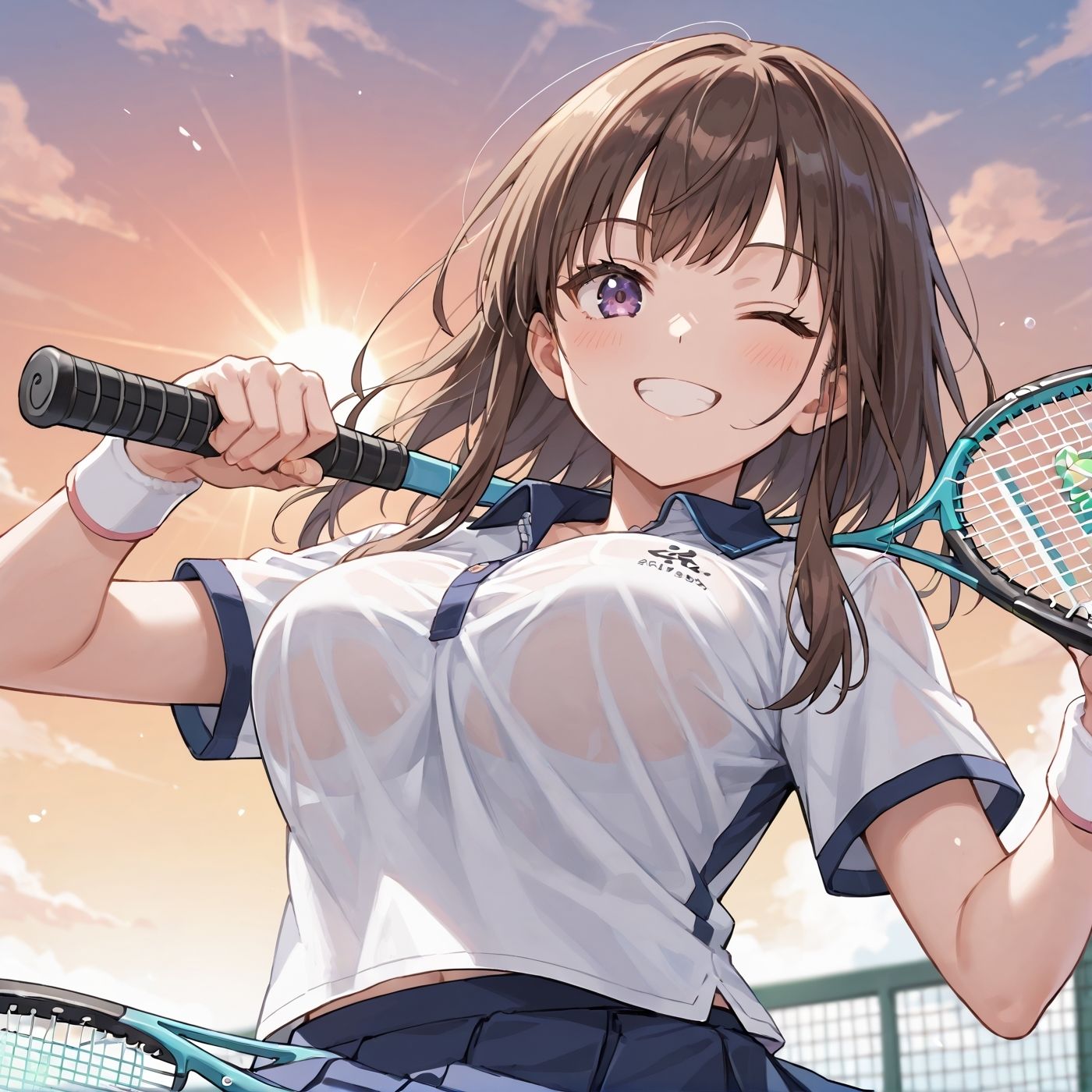 学園性活！ユニフォームに滲む汗  テニス部の本気がエロい1【汗かく美少女の厳選CG348枚収録】 サンプル6ページ目