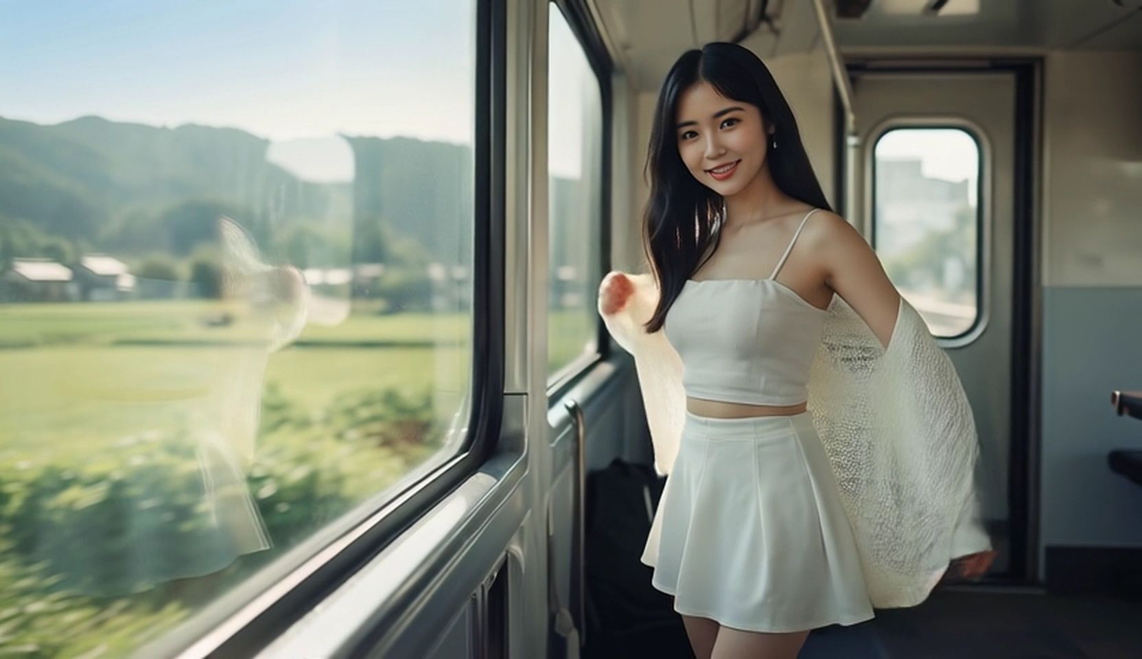 休日の朝、小さな旅と秘密の車内。 サンプル1ページ目