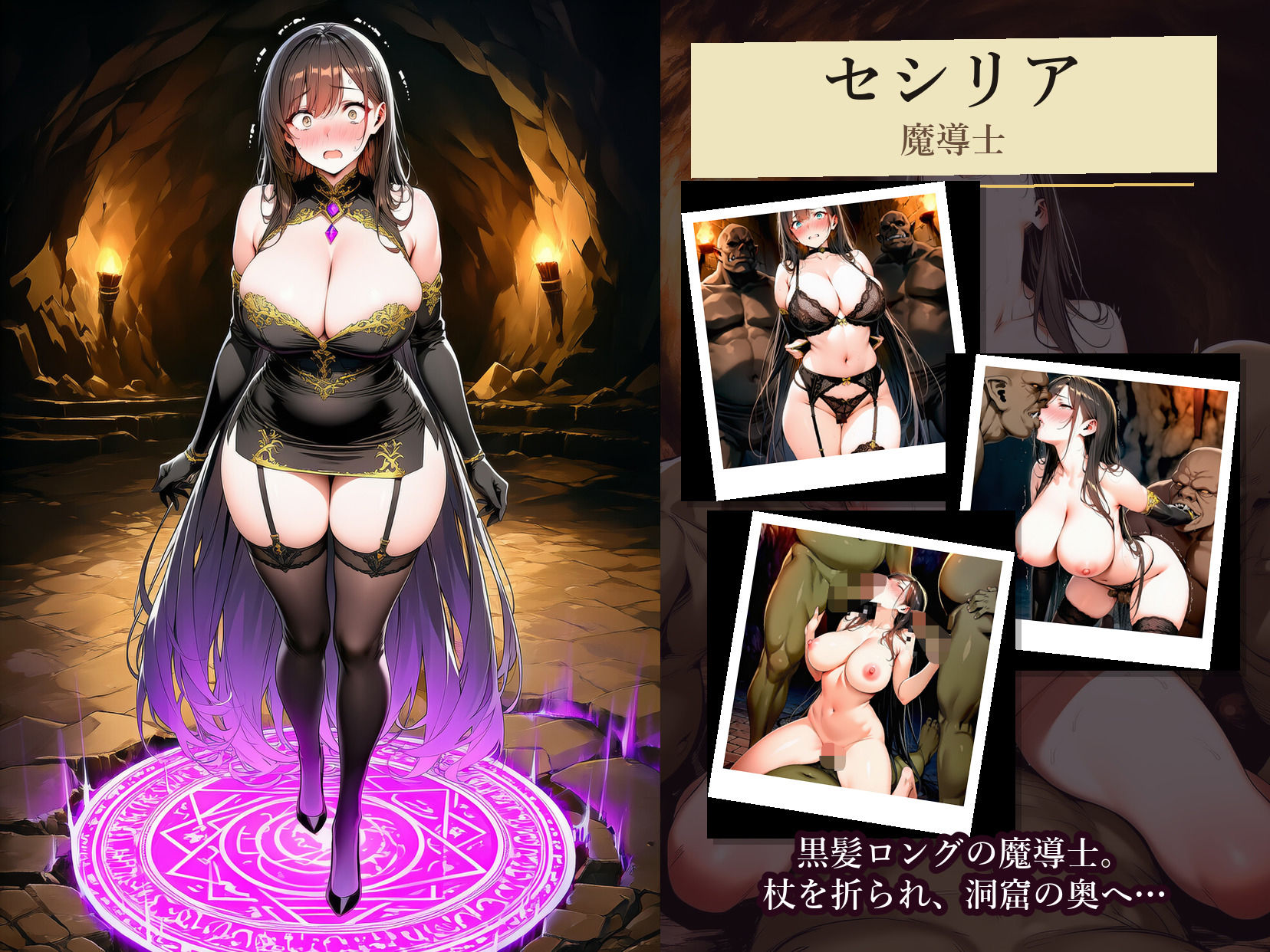 女戦士パーティー陥落記〜オーク編  巨乳女戦士4人、洞窟で堕とされる〜 サンプル7ページ目
