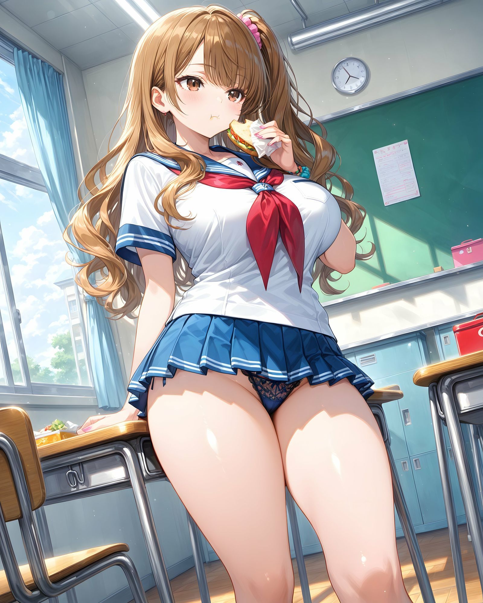 超ミニスカ女学園 番外編2〜パンツ丸見えJKのパンチラ観察したり、見抜きしたり、射精のお手伝いしてもらうイラスト集〜 サンプル5ページ目