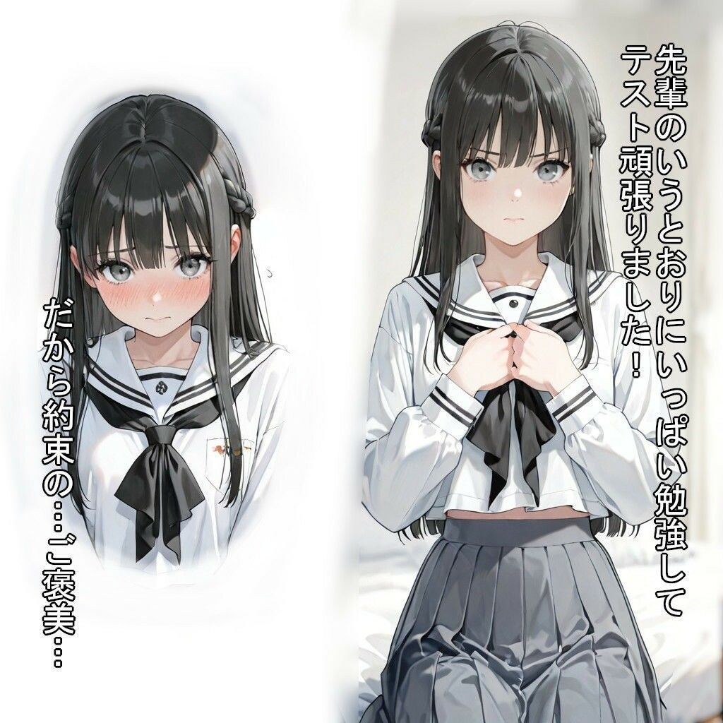 【制服】「約束のご褒美ください」おねだりな後輩とのあまあまえっち サンプル1ページ目
