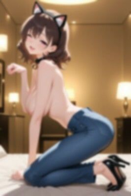 【裸ジーンズ女子6】裸ジーンズ猫ガール サンプル6ページ目