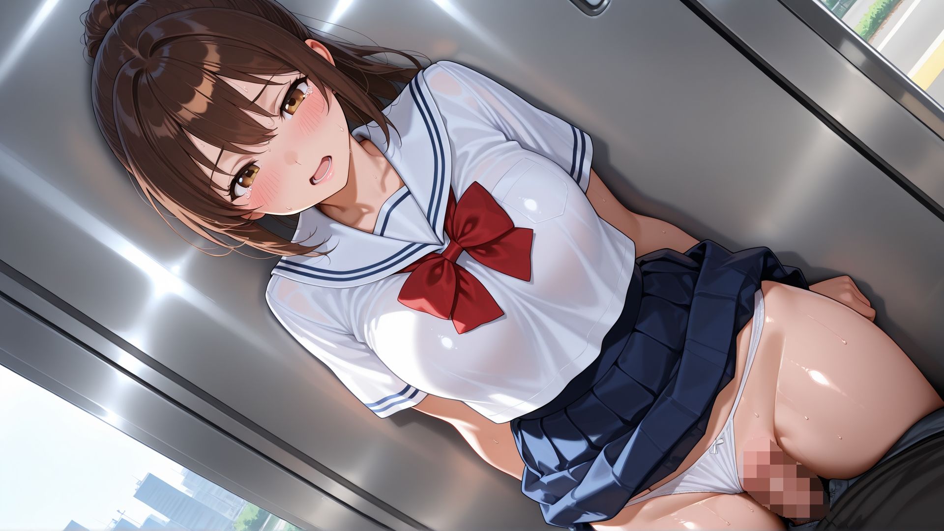 淫乱J◯痴●電車で乱れ咲き サンプル4ページ目