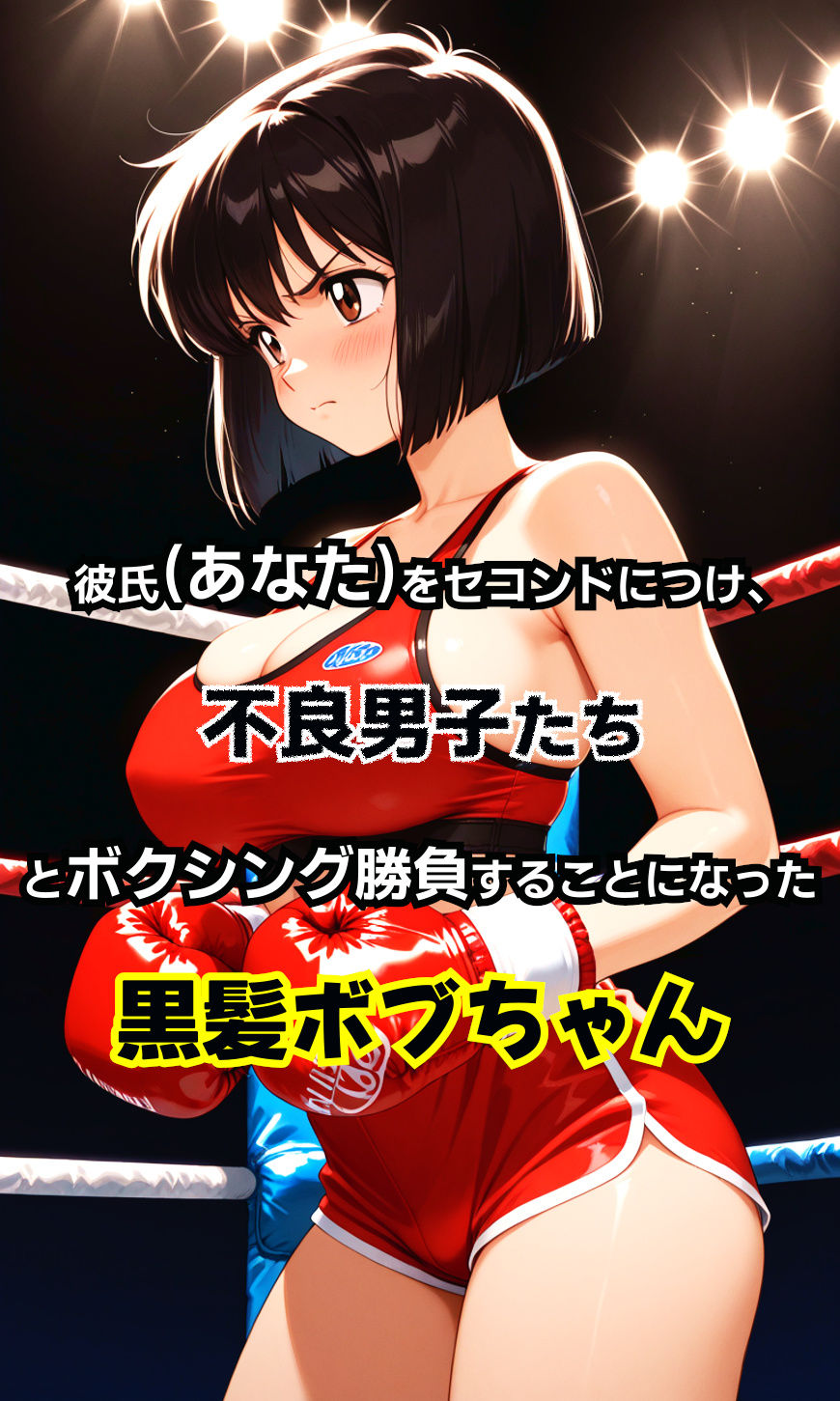 黒髪ボブちゃんVS！〜不良男子とボクシング対決！リングに鳴り響く、屈辱の絶叫！！〜 サンプル1ページ目