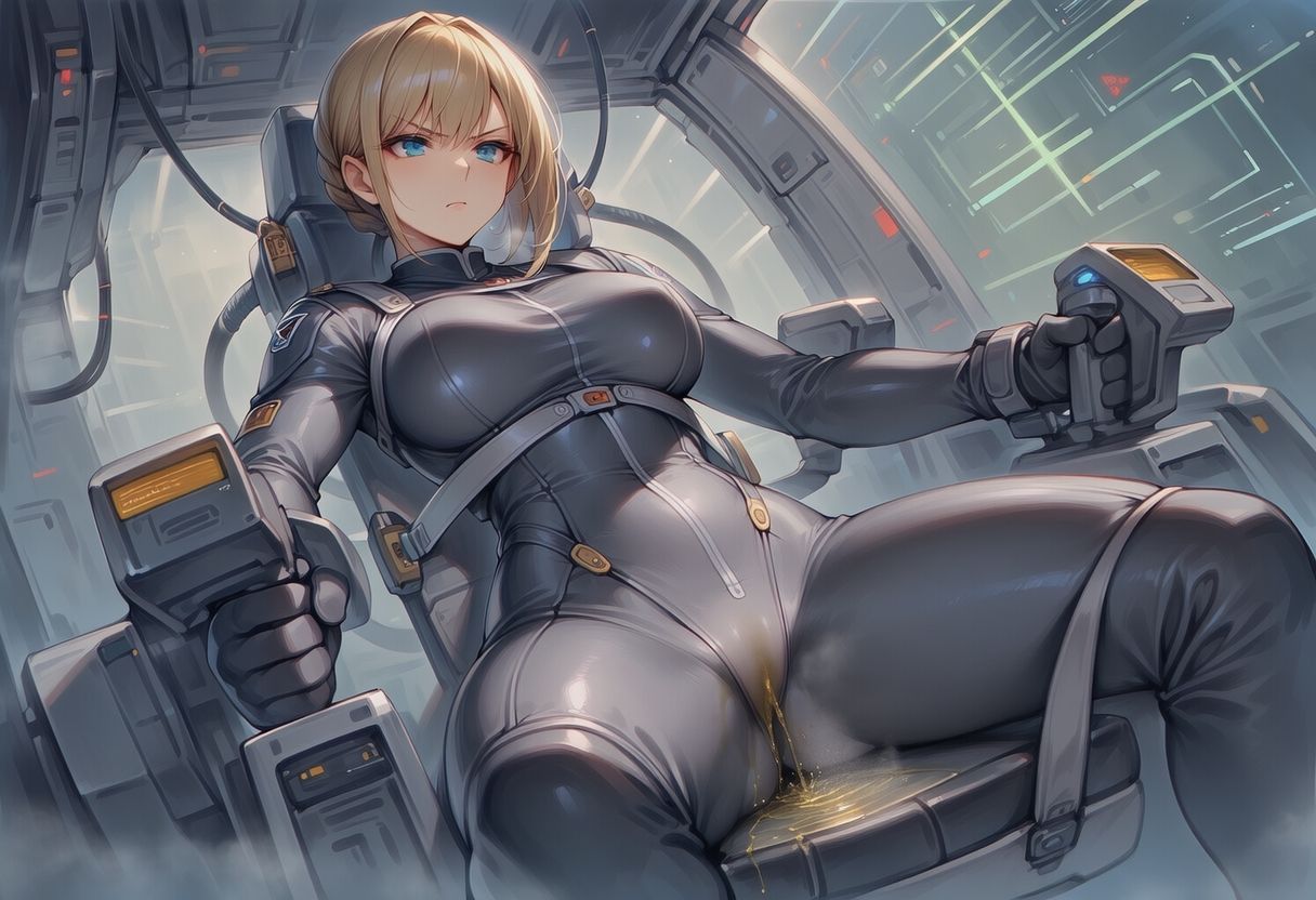 真剣な表情で失禁する女エースパイロット サンプル7ページ目