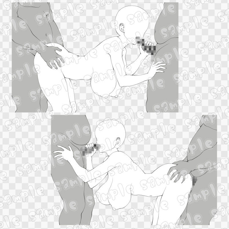 線画素材集［手］104 サンプル1ページ目