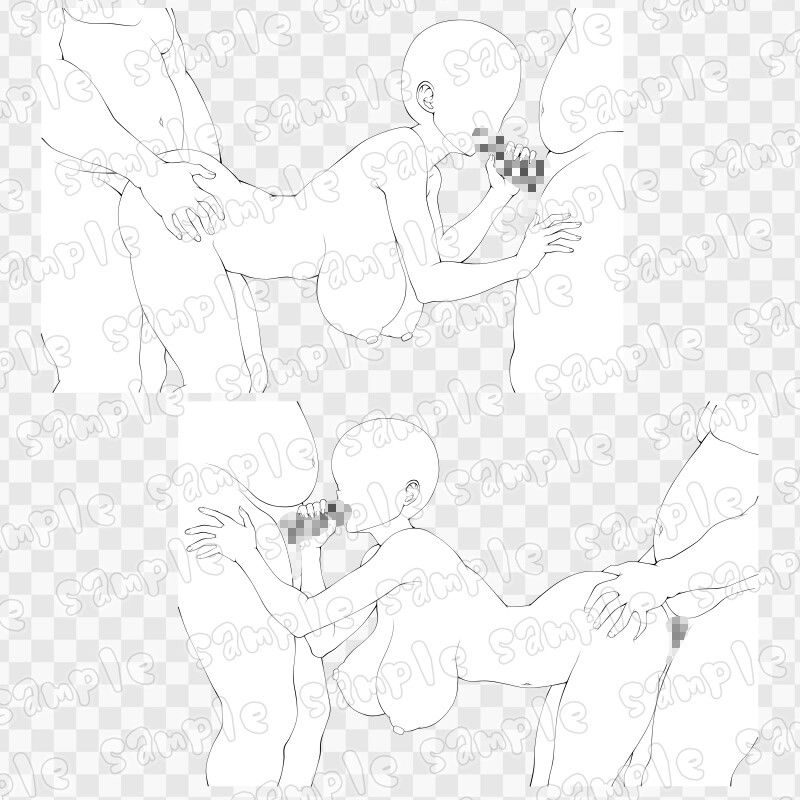 線画素材集［手］104 サンプル2ページ目
