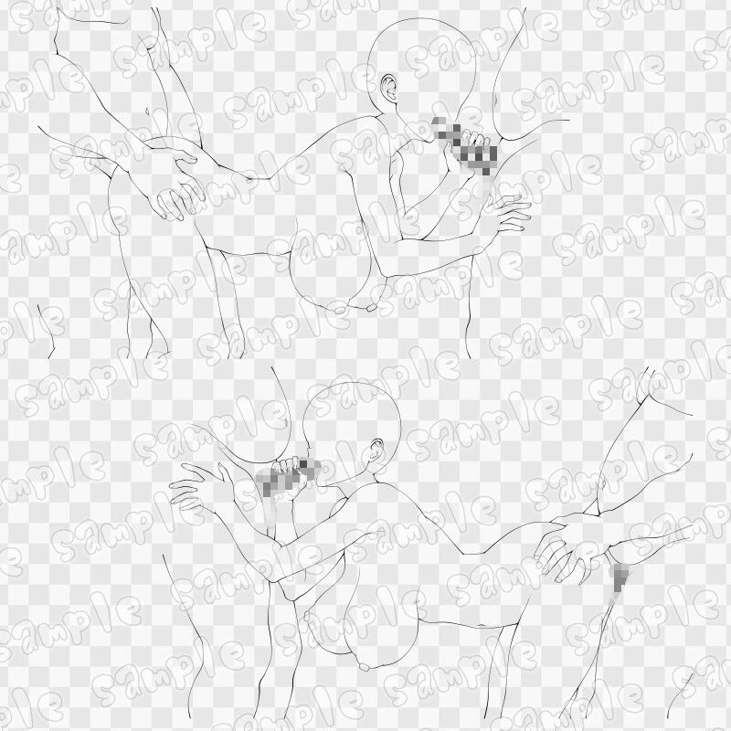 線画素材集［手］104 サンプル3ページ目