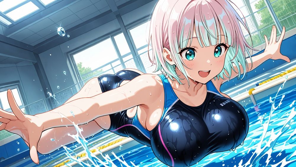 爆乳水泳部員と若手教師の競泳水着個人レッスン【4K/300枚】 サンプル4ページ目