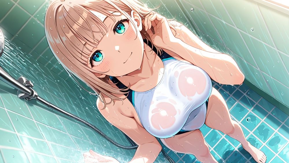【4K】真っ白スク水の爆乳姉妹が水泳コーチに蕩かされて孕ませ交尾 サンプル6ページ目