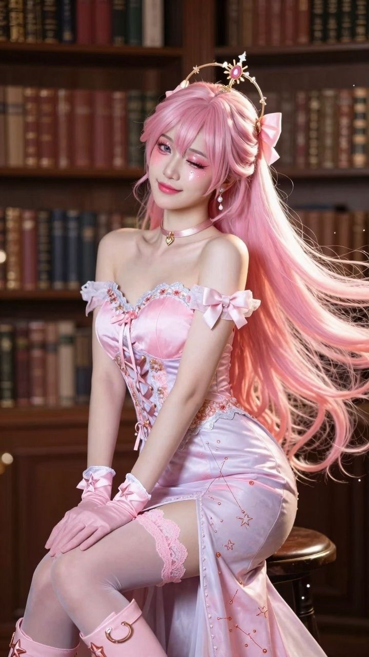 【AIコスプレ美女アイドルシリーズ ＃001:グラビア＆動画】〜ピンク星から舞い降りた、電子の妖精 星乃音 ぴこ〜 サンプル1ページ目