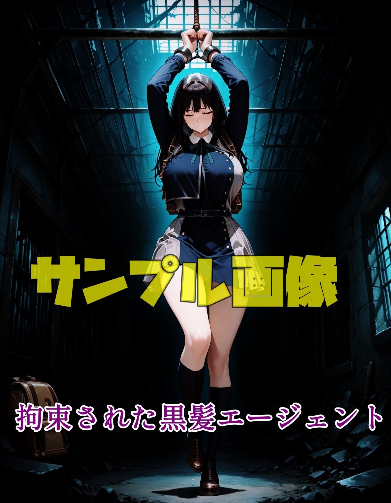 拘束された黒髪エージェント サンプル1ページ目